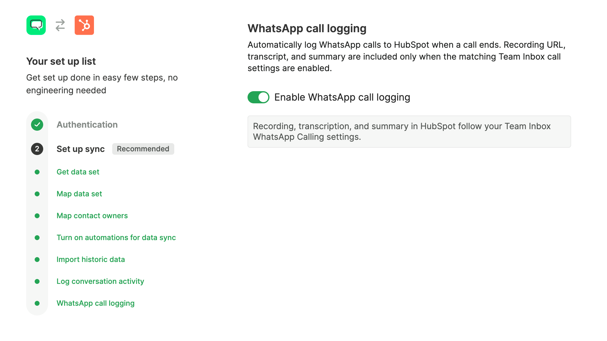 Automatic WhatsApp Call Logging with AI Transcripts & Summaries